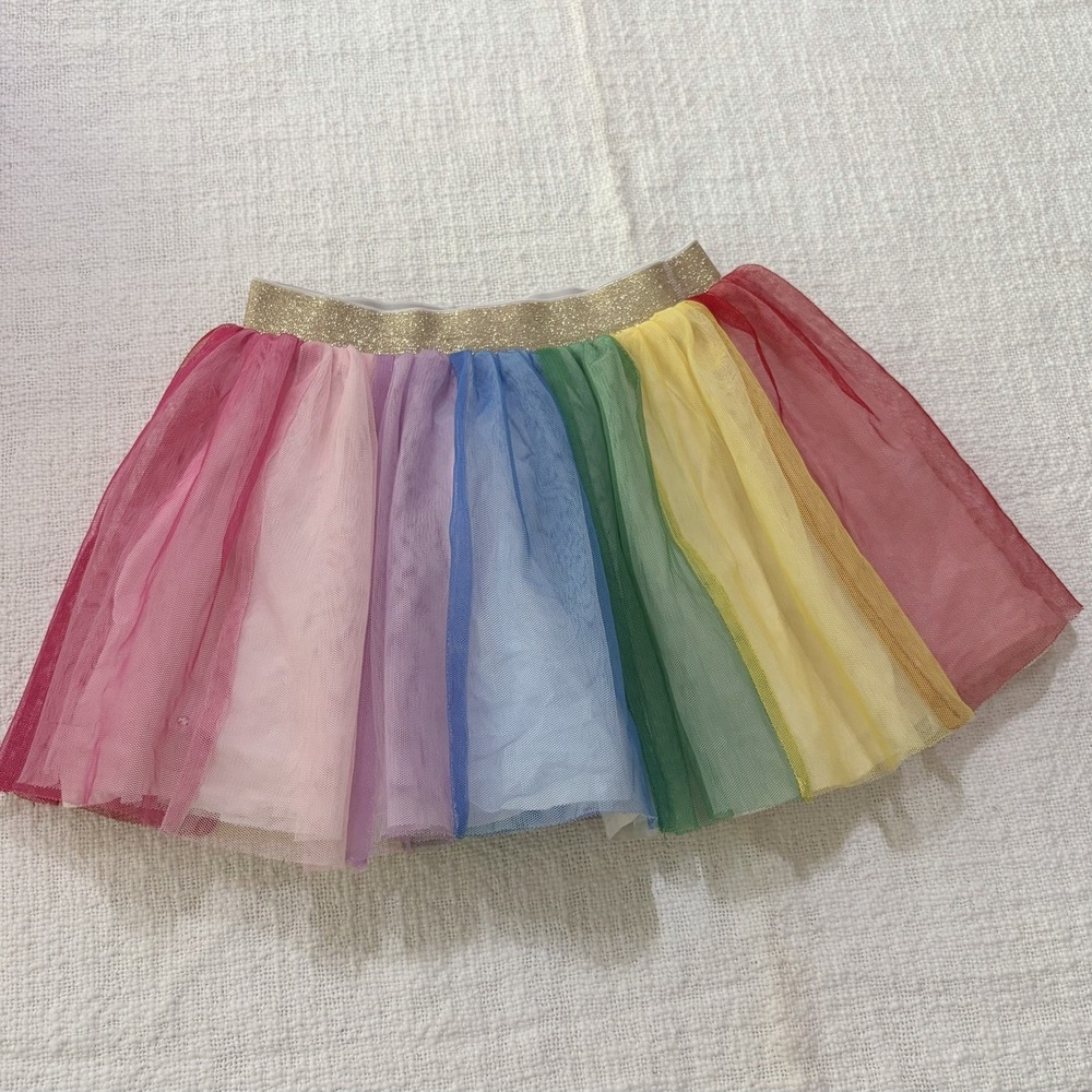 GIRLS RAINBOW TUTU SKIRT DANCE PARTY BALLET TULLE TUTU SKIRT US 4 100cm